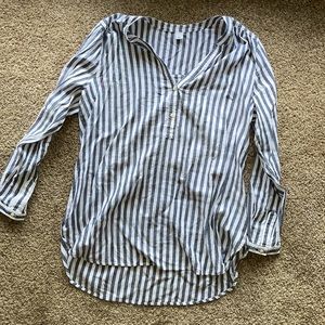 Blue and white striped tunic size L